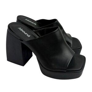 *Vtg 90s Y2K Abound Nevada Chunky Platform Heels Womens 7.5 Black Friends Phoebe